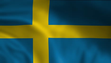 Nationalflagge-Schwedens-Schwenkt-Hintergrundanimation,-Faltig-Und-Knitterig,-Seidig