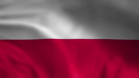 Bandera-Nacional-De-Polonia-Ondeando-Animación-De-Fondo-Animación-3d-Renderizada