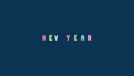 New-Year---colorful-Jumping-Text-effect-with-Christmas-icons---Text-Animation-on-dark-blue-background