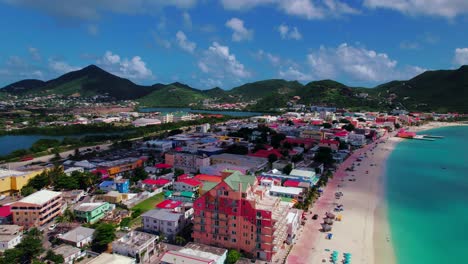 Drone-shot-of-Philipsburg-St.Maarten--Beach