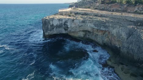 Rugged-and-rocky-coastline-of-Mallorca,-Spain-from-an-aerial-perspective