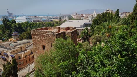 Panoramic-view-of-the-Andalusia-port-city,-Malaga