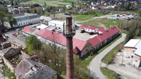 Aerial-view-of-an-old-chimney-in-the-Czech-Republic