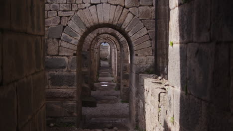 Looking-directly-down-a-stone-hallway-in-Pergamum