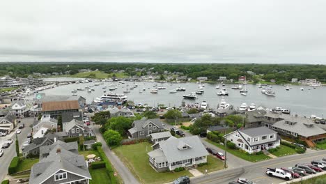 Aerial-shot-of-homes-and-the-Oak-Bluffs-marina-on-Martha's-Vineyard-island