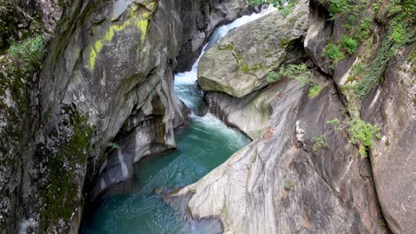 The-Passirio-river-carves-its-way-through-the-rocks-forming-a-gorge,-South-Tyrol,-Italy