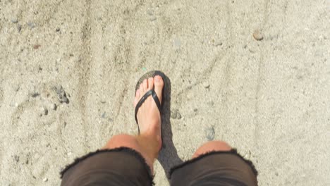 Joy-of-walking-in-flipflop-sandals-at-Las-Galletas-Tenerife-Spain