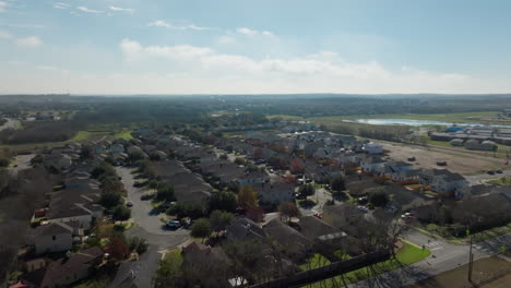Aerial-shot-of-standard-suburban-american-housing-estate