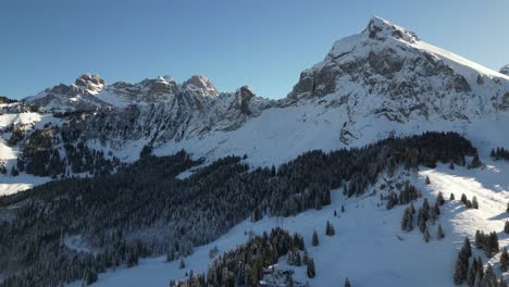 Schweiz-Schweizer-Schneebedeckte-Alpen-Gebirgskette-Landschaft-Winter-Natur-Luftaufnahme