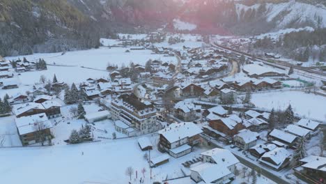 Small-town-of-Kandersteg-in-Swiss-Alps-mountain-valley-in-winter-snow