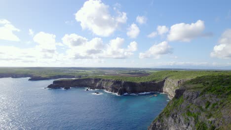 Grandie-Vigie-cliffs-of-Guadeloupe,-aerial-drone-view