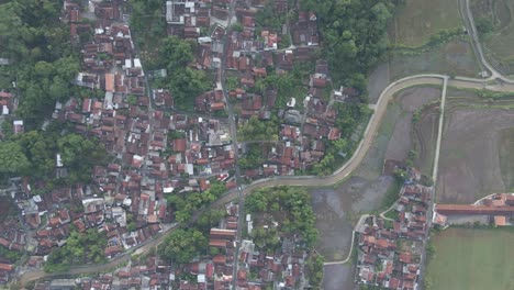 Aerial-overhead-drone-shot-of-Indonesian-house-of-countryside