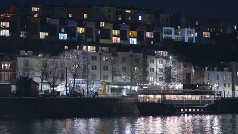 View-Of-Hotwells-Road-From-Bristol-Harbourside-At-Night-4K