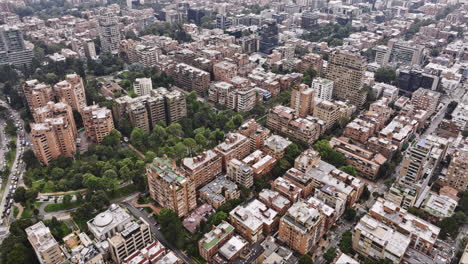 Bogota-Colombia-Aerial-v6-birds-eye-view-drone-flyover-La-Gran-Via-and-El-Chicó-neighborhoods-in-Chapinero-capturing-a-mix-of-residential-and-office-buildings---Shot-with-Mavic-3-Cine---November-2022