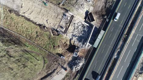 Drone-shot-closing-in-on-construction-site