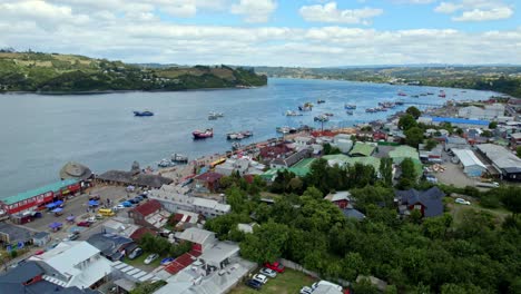 Aerial-Panoramic-Drone-Water-Channel-Landscape-Dalcahue-Patagonian-Island-Chilo?
