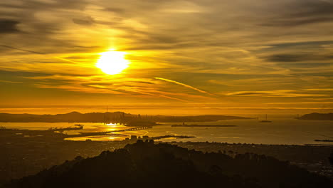 San-Francisco-Stadt-Städtisches-Gebäude-Stadtbild-Innenstadt-Sonnenuntergang-Zeitraffer