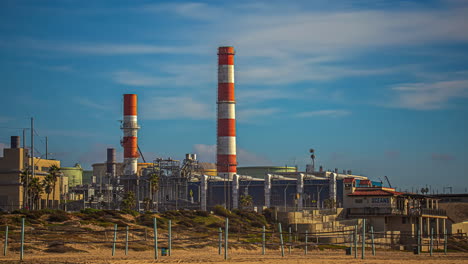 Oil-refinery-in-El-Segundo-California---daytime-time-lapse-cloudscape