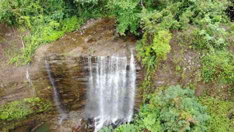 Tropical-waterfall-in-rainforest,-Mt-Carmel-Falls-in-Grenada