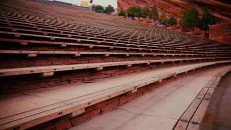 Empty-Seating-at-Red-Rocks-Ampitheatre-in-Morrison,-Colorado