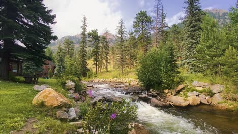 A-scenic-mountain-river-gracefully-flows-downstream-through-the-picturesque-valleys-of-Colorado