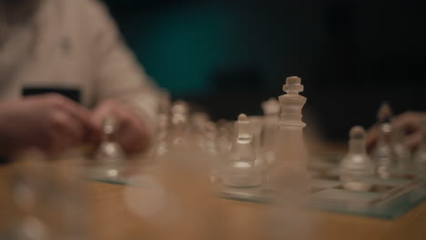 Game-of-chess:-Static-shot-of-the-chessboard-with-some-pieces