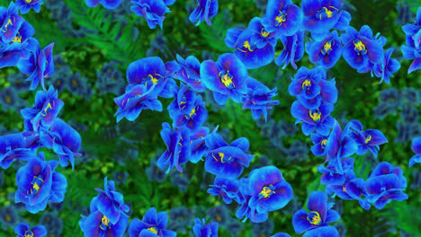 Orchideen-Hintergrund-Schleife-Fliese-Blau-Wirbelnd