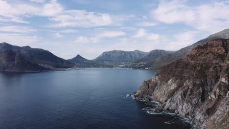 Aerial-South-Atlantic-Ocean,-Hout-Bay-Cape-Town-4K
