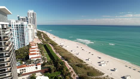 drone-video-of-Miami-Beach-overlooking-luxury-condominiums-and-apartments