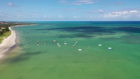 Drone-view-of-Carpenter-Beach-em-Alagoas,-Brazil