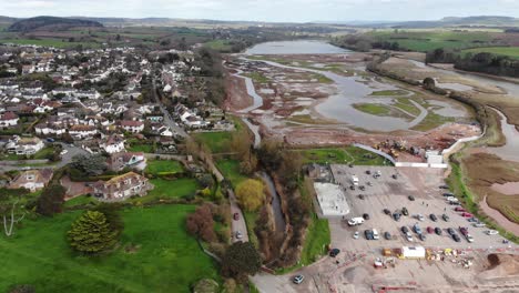 Aerial-View-Of-Budleigh-Salterton-Town-Next-To-Otter-Estuary-Nature-Reserve