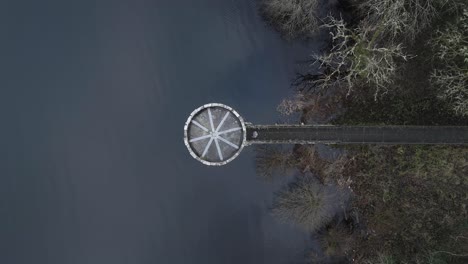 Overhead-View-of-Fishing-Temple---Princess-Castle-In-Lough-Key-Lake-In-Ireland