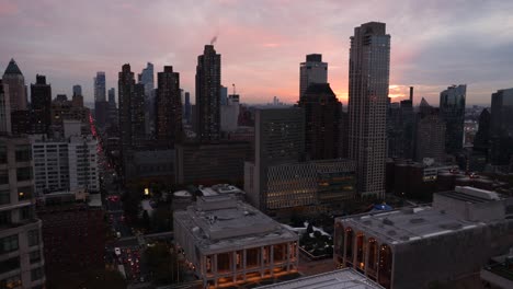 New-York-City-Skyline-At-Night-In-United-States-Of-America