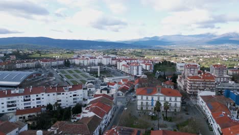 Wide-Aerial-View-of-Fundão-Municipality,-Castelo-Branco,-Portugal