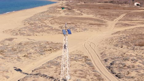 Aerial-view-of-a-small-solar-lighthouse