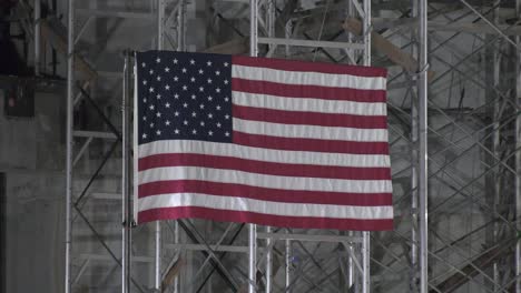 Amerikanische-Flagge-Gegen-Die-Wand-
