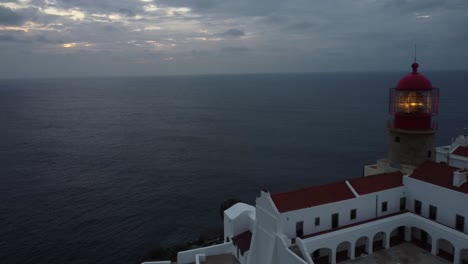 Drone-shot-of-the-Lighthouse-of-Cabo-de-São-Vicente,-Portugal,-Algarve