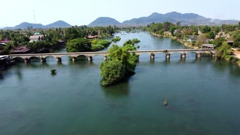 A-remnant-of-the-french-colonialists,-the-french-railway-bridge-which-connects-Don-Det-and-Don-Khone-in-the-soth-of-Laos