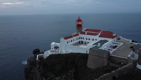 Drone-footage-of-the-Lighthouse-of-Cabo-de-São-Vicente,-Portugal