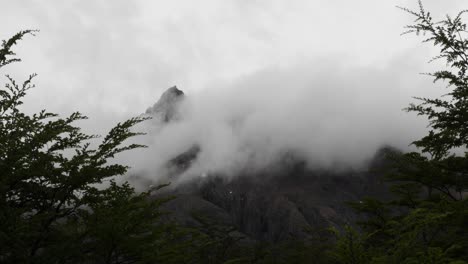 Timelapse-of-Foggy-Peaks-of-Cerro-Tres-Gemelos,-Andes-Mountains,-Argentina