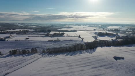 Drohnenvideo-Der-Winterlandschaft-In-Dänemark