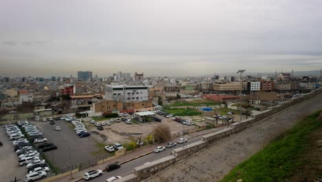 Erbil-Kurdistan-Irak-Panorama-Von-Der-Antiken-Zitadelle---Panorama