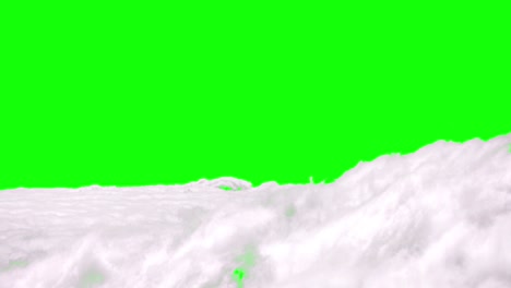 White-clouds-moving-view-from-above-with-green-background