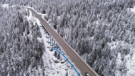 Paulson's-Winter-Embrace:-Snowy-Crowsnest-Highway-Soaring-Bridge