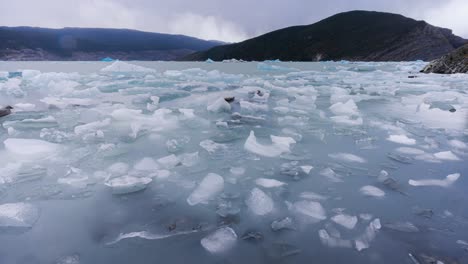 Timelapse-of-Patagonia-National-Park-with-Icebergs-Floating-and-Melting-in-a-Glacial-Lake