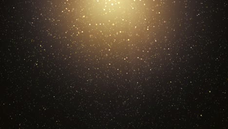 Abstrakter-Hintergrund-Mit-Regnendem-Goldenem-Glitzer---Kosmischer-Tanz-Leuchtender-Teilchen