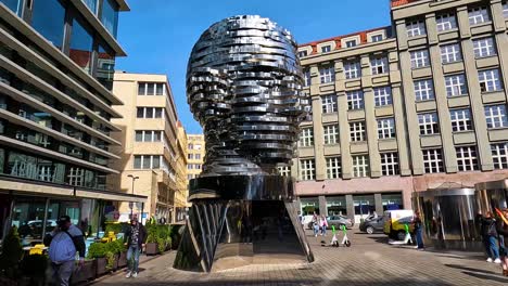 Head-Of-Franz-Kafka-Sculpture-in-Prague