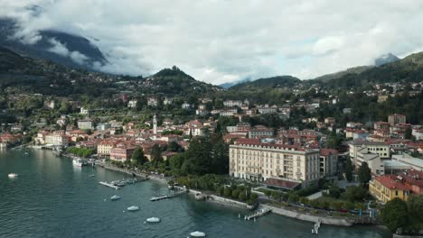 AERIAL:-Promenada-of-Menaggio-Town-in-Lake-Como