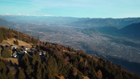 Aerial-view-with-drone-of-Val-Belluna-from-Monte-Avena