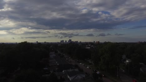 Drone-of-Midwest-Neighborhood-at-dusk